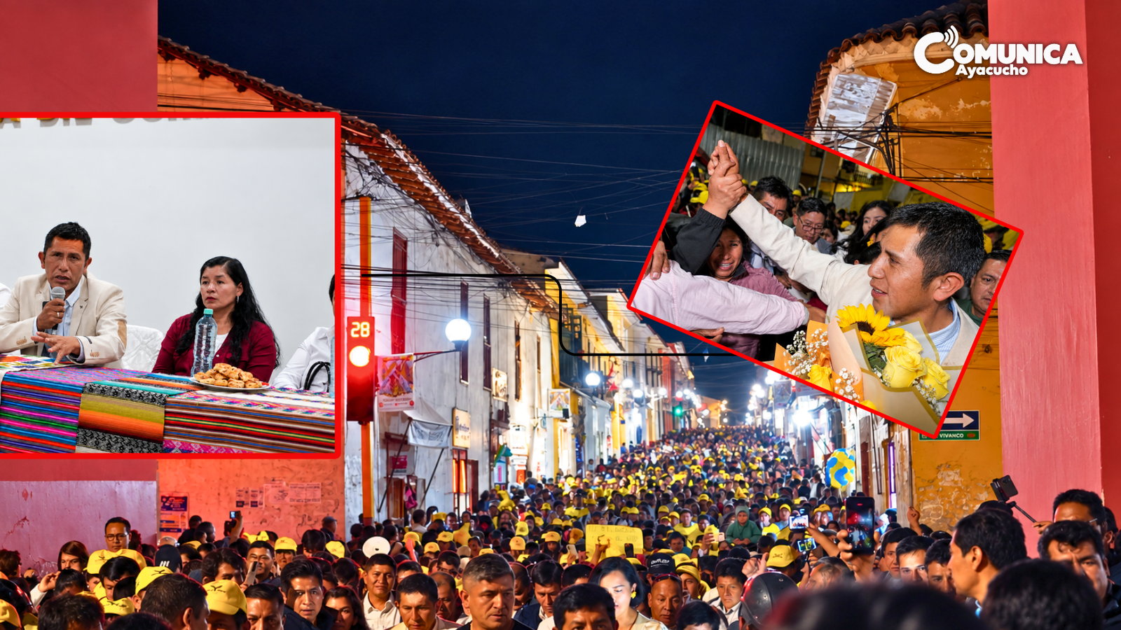 Pabel Bellido ofrece conferencia y encabeza multitudinaria movilización en Huamanga