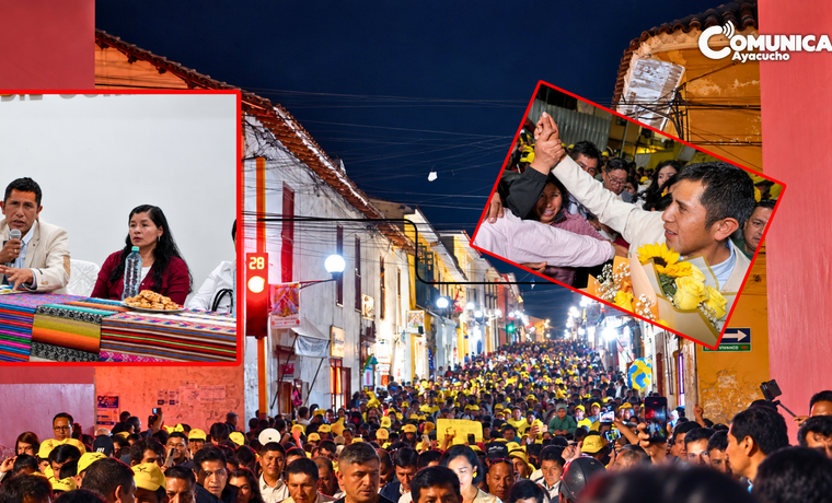 Pabel Bellido ofrece conferencia y encabeza multitudinaria movilización en Huamanga